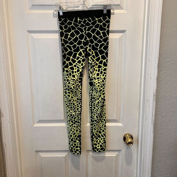 NIKE PRO Neon Green Pro Engineered Dri-Fit Giraffe Print Leggings Size Small - Picture 5 of 8